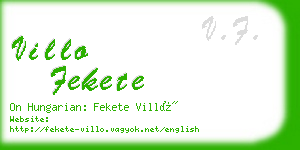 villo fekete business card